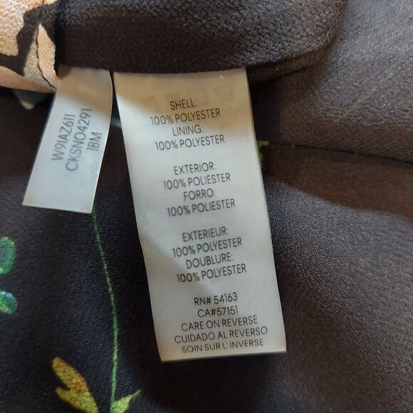 Calvin Klien Blouse Womens 1X black colorful floral flowy Boho Business Casual - Picture 12 of 12